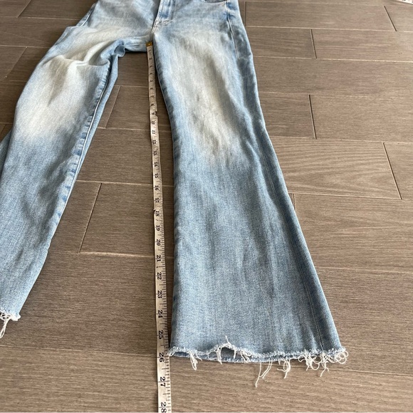 MOTHER The Hustler Ankle Fray Au Revoir Jeans 24 High Rise Light Wash Denim Boho - Picture 15 of 16